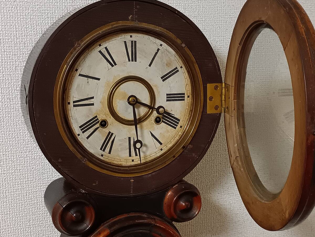 み3 アンティーク　柱時(shí)計(jì)　ダルマ型　ICHIBEI HAYASHI　動作品