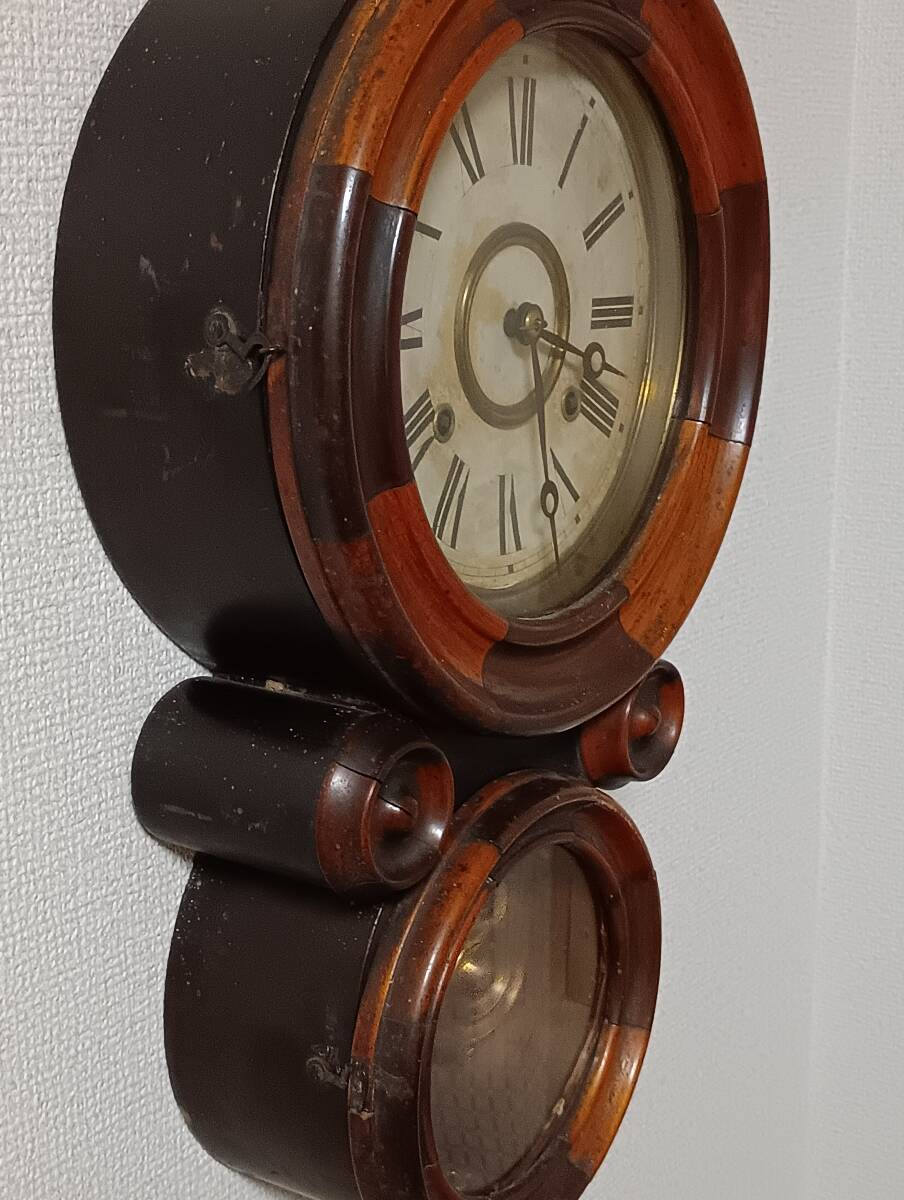 み3 アンティーク　柱時(shí)計(jì)　ダルマ型　ICHIBEI HAYASHI　動作品