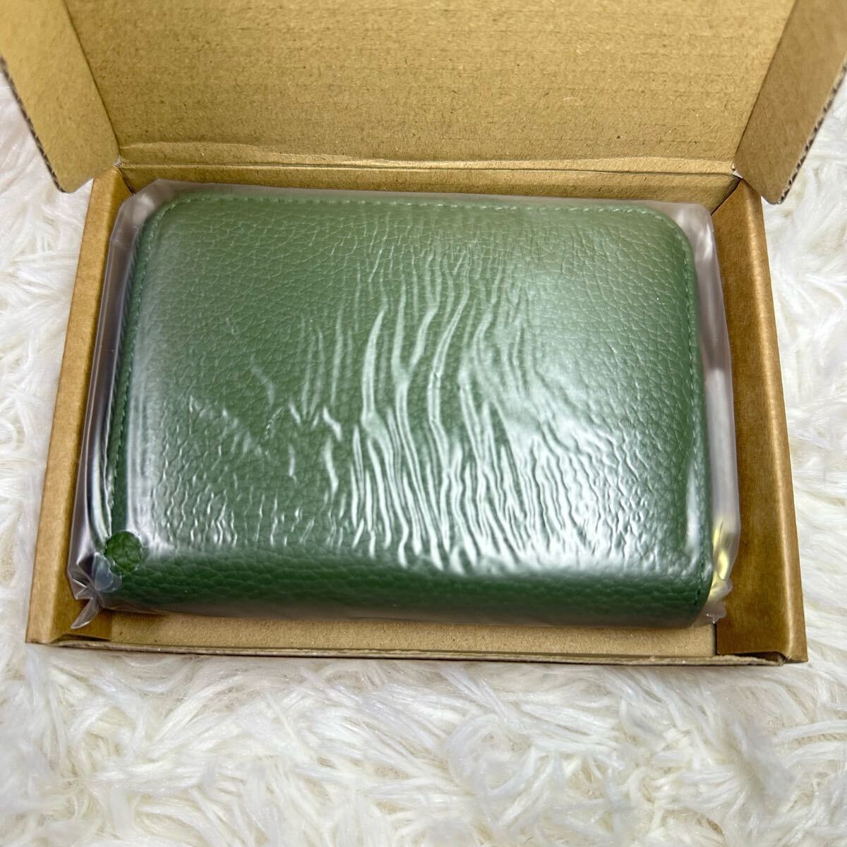 本革 ミニ財布 財布 コインケース 二つ折り財布 緑 グリーン