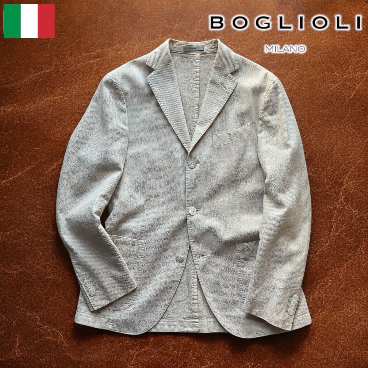 美品 BOGLIOLI 春夏 薄手 サマーコーデュロイ ボリオリ ジャケット 美品 BOGLIOLI 春夏 薄手 サマーコーデュロイ ボリオリ ジャケット