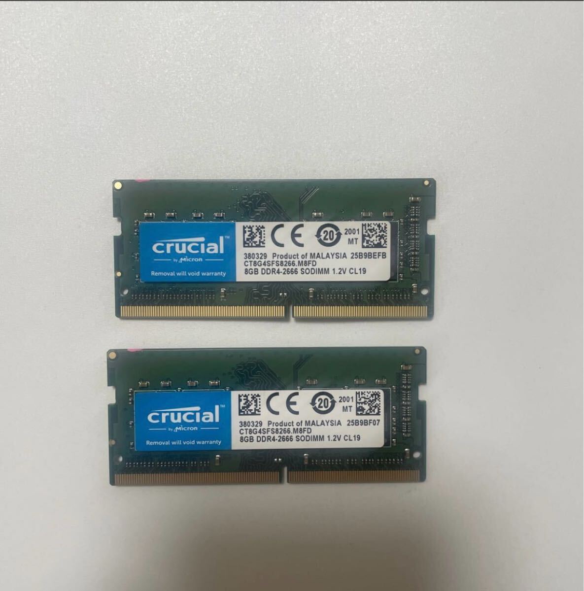 #N212# 1円からスタート新品未使用Crucial Micron DDR4-2666 8GB PC4-21300、合計(jì)2枚、計(jì)16GB