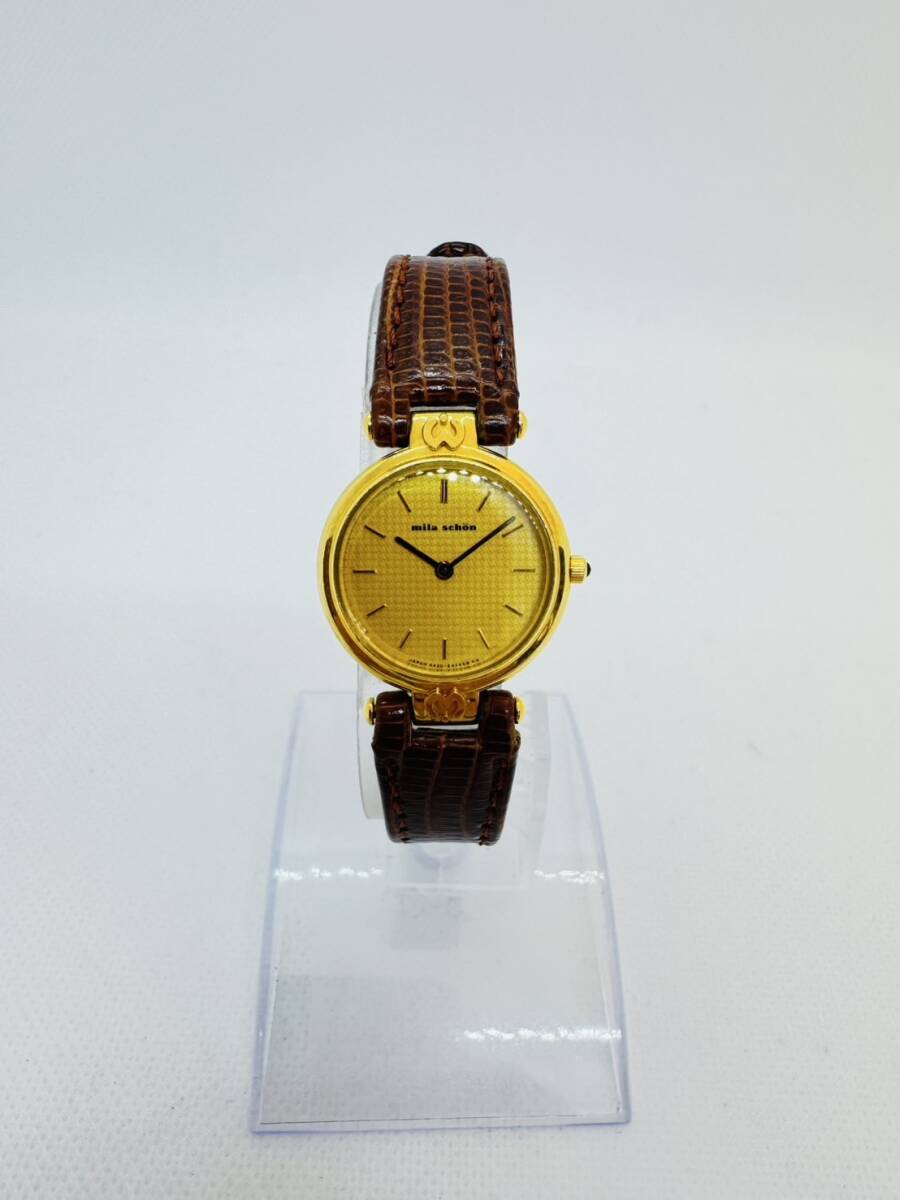 1円☆不動☆【mila schon】ミラ?ショーン K18 750 4220-E41146 18.4g クォーツ アンティーク ヴィンテージ 激レア【TNK258】現(xiàn)狀品