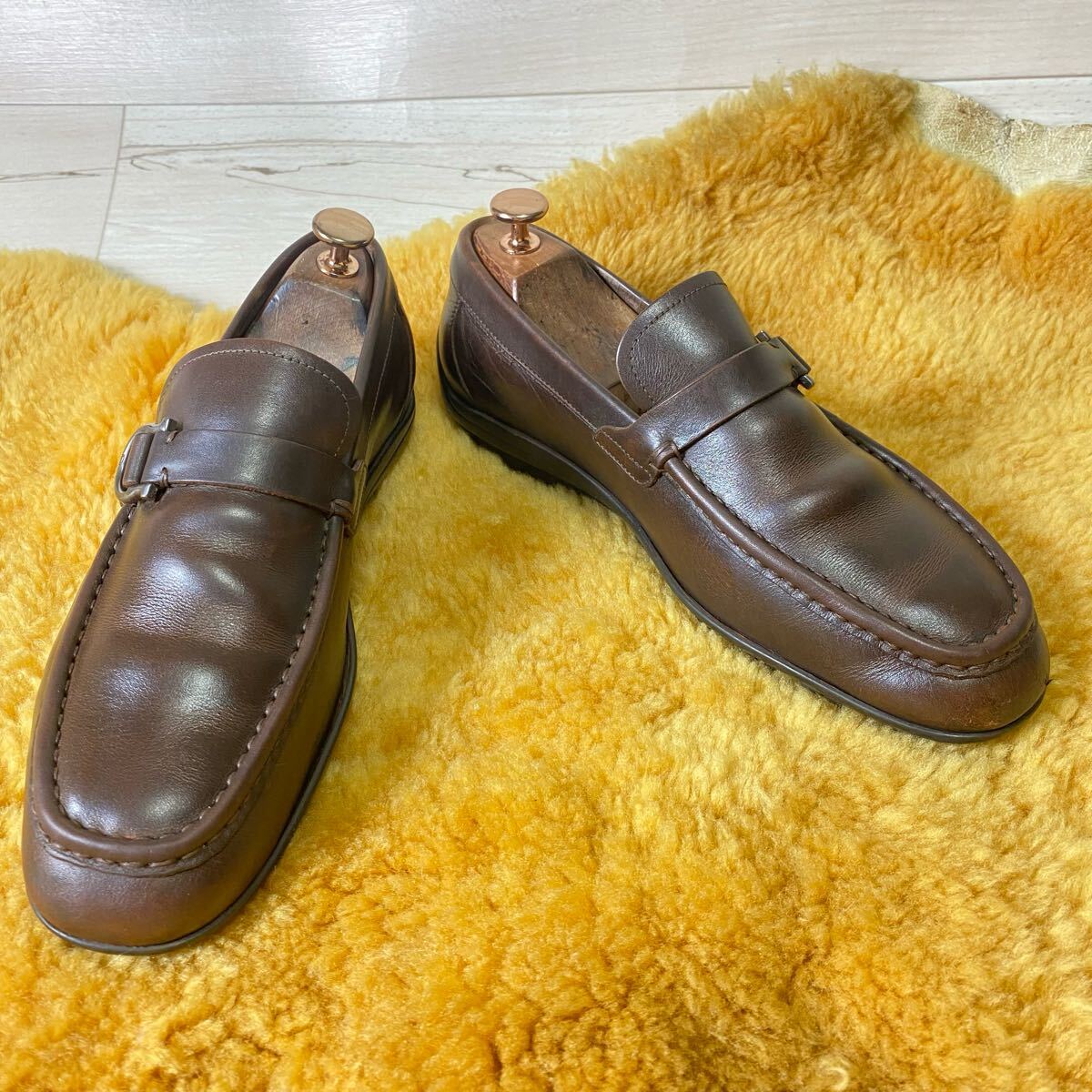 [Salvatore Ferragamo] Ferragamo bit Loafer gun chi-ni ремешок чай 6