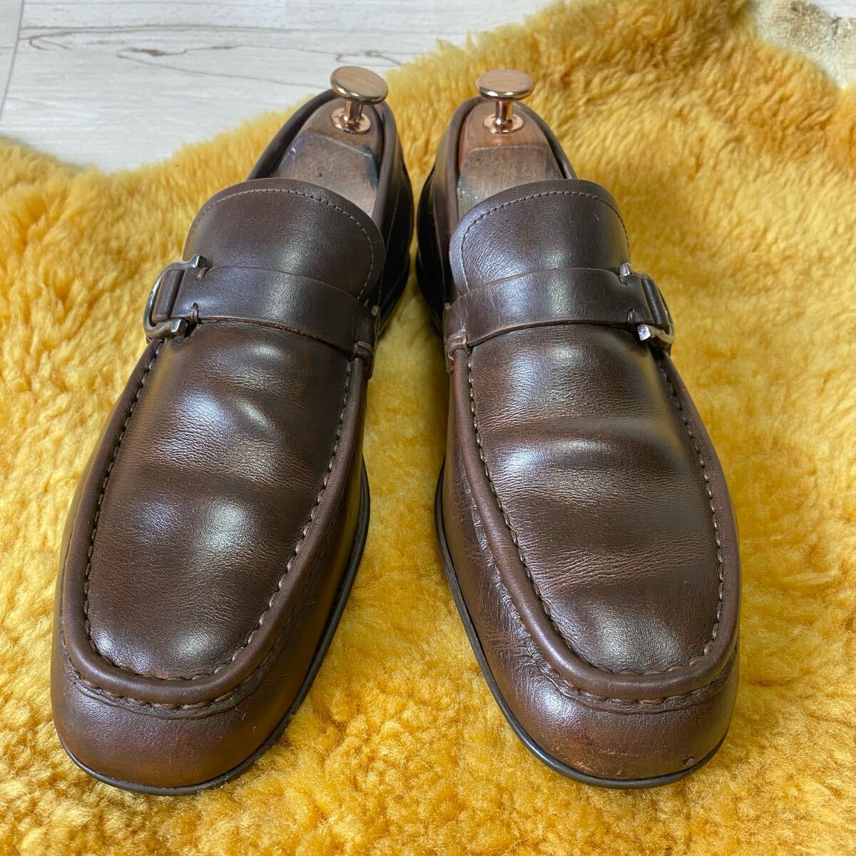 [Salvatore Ferragamo] Ferragamo bit Loafer gun chi-ni ремешок чай 6