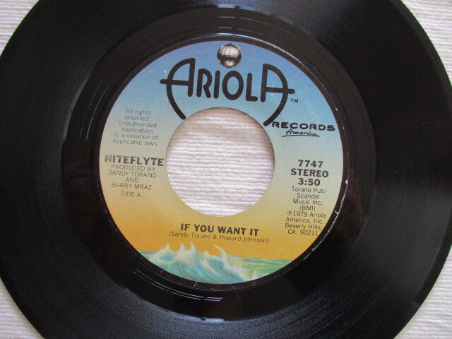 NITEFLYTE 7！IF YOU WANT IT, I WONDER, US 7インチ EP 45