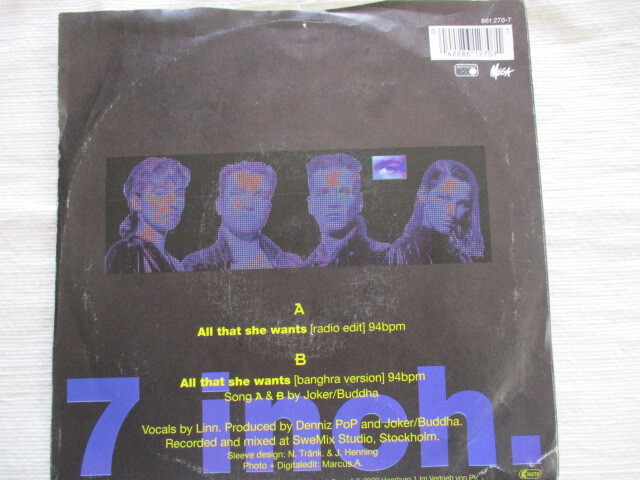 ACE OF BASE 7！ALL THAT SHE WANTS, UK 7インチ EP 45