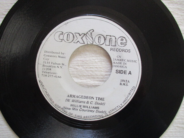 WILLIE WILLIAMS 7！ARMAGIDEON TIME, STUDIO ONE, JA 7インチ, THE CLASH, 概ね美盤