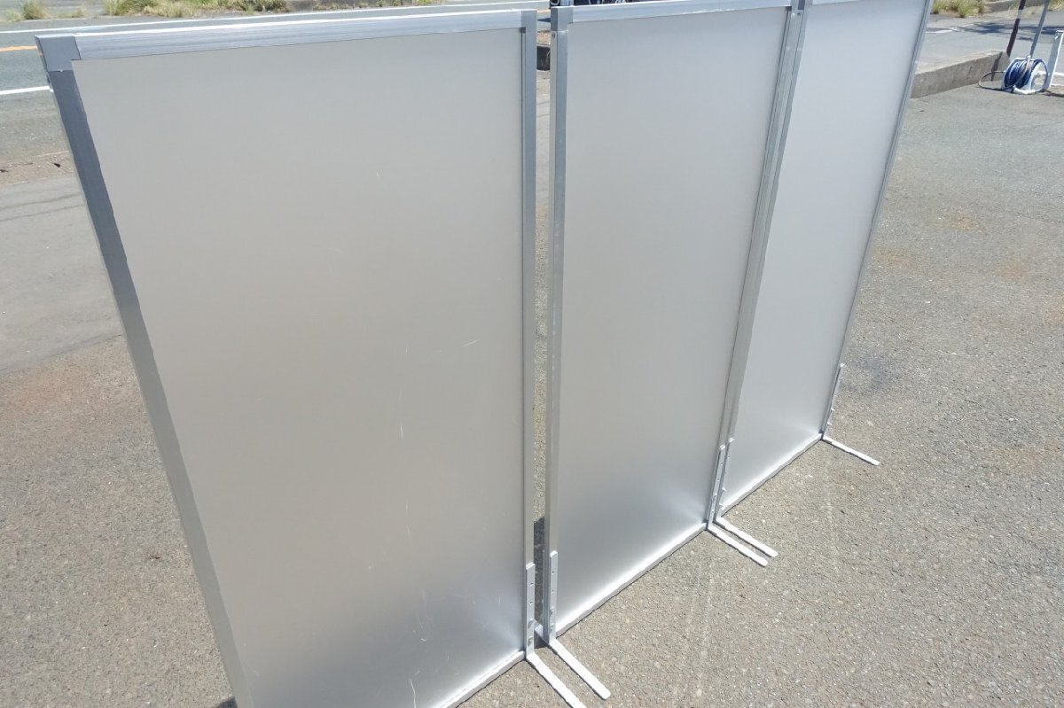 A　55*35*120.5cm　3臺(tái)セット　アルミ枠　パーテーションセット　半透明　スタッキング　仕切り板　間仕切り　業(yè)務(wù)用　店舗　オフィス