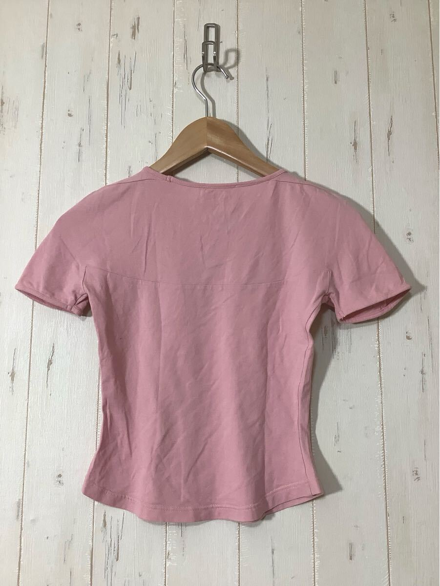 う1605 VivienneWestwood RED LABEL ヴィヴィアンウエストウッド レッドレーベル ロゴ刺繍 半袖Tシャツ S ピンク 小さめ
