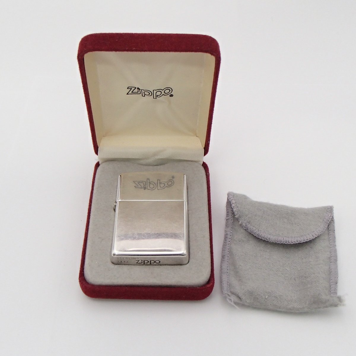 ★ZIPPO ジッポ STERLING スターリングシルバー /1992/ ライター 著火未確認 喫煙グッズ 箱★TN