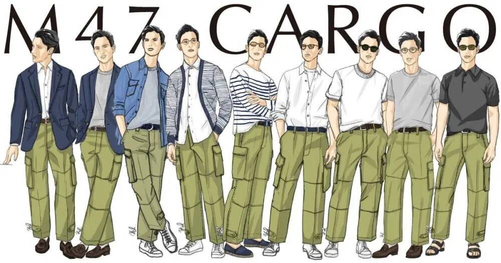 ARIER AIZENAY Ariel I zene22M размер M47 брюки-карго Франция армия темно-синий пятно * Denim рубашка * автобус k рубашка . сходство выдающийся!ALIER Tangent серия 