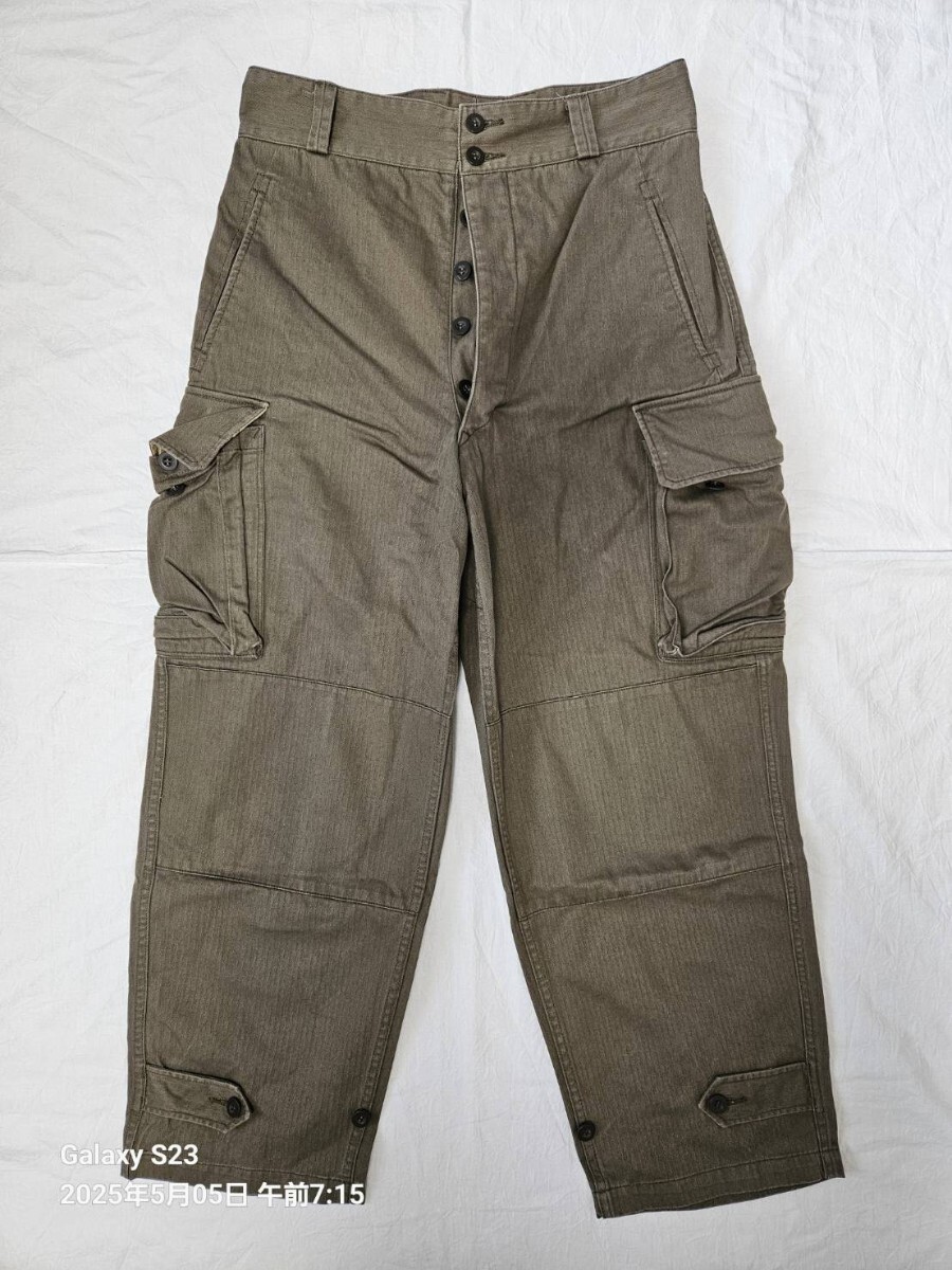 ARIER AIZENAY Ariel I zene22M размер M47 брюки-карго Франция армия темно-синий пятно * Denim рубашка * автобус k рубашка . сходство выдающийся!ALIER Tangent серия 