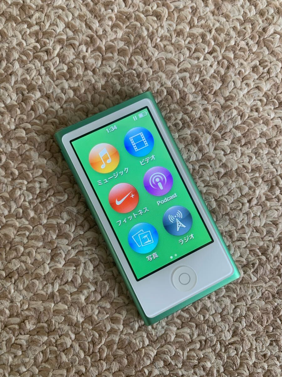 美品 iPod nano 第7世代 グリーン Bluetooth FMラジオ 動作確認済 iPod nano アイポッド ナノ 第7世代 グリーン