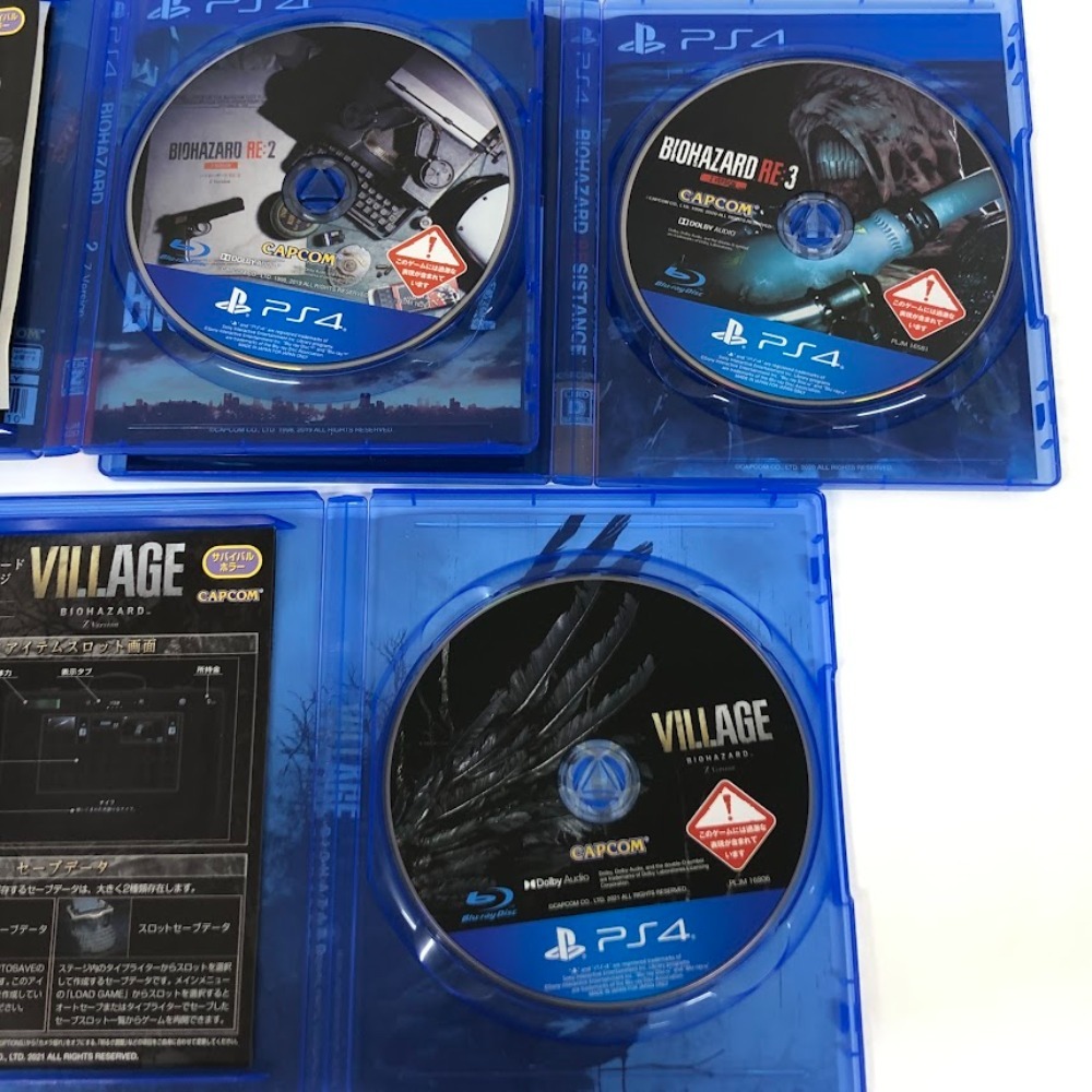 08w9291☆1円~PS4ソフト3本セット バイオハザードRE:2/RE:3