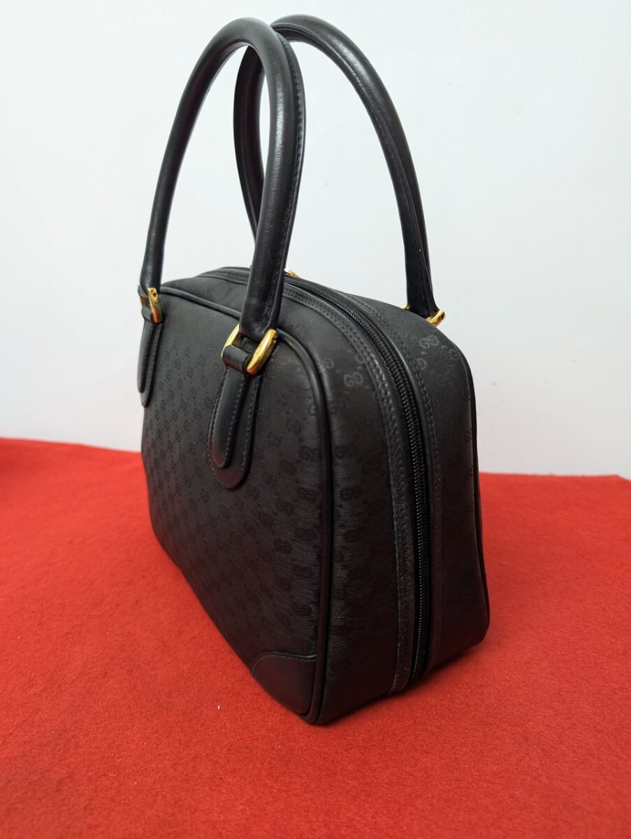 美品 極上!gucci マイクロGG ハンドバッグ ブラック ミニボストン 廃盤 美品 極上 gucci マイクロGG ハンドバッグ ブラック ミニ