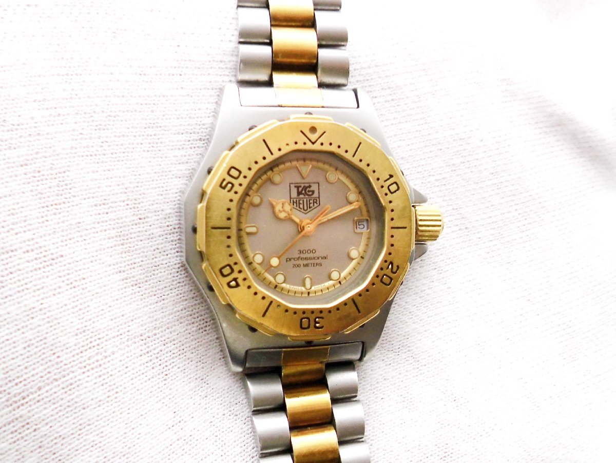 □TAG HEUER タグホイヤー プロフェッショナル3000 934.208 レディース 腕時計【動作品】□/F