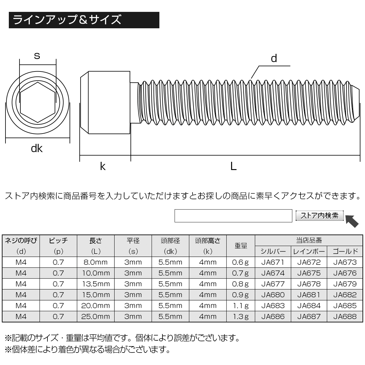 64チタン M4×10mm P0.7 キャップボルト 六角穴 チタンボルト ゴールド ディレーラー調(diào)整ボルトにも JA676