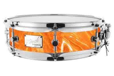 Birch Snare Drum 4x14 Orange Fade LQ Noble \u0026 Cooley Alloy Classic Painted Snare Drum 14x4.75 Flat Orange w⁄Black  Hw