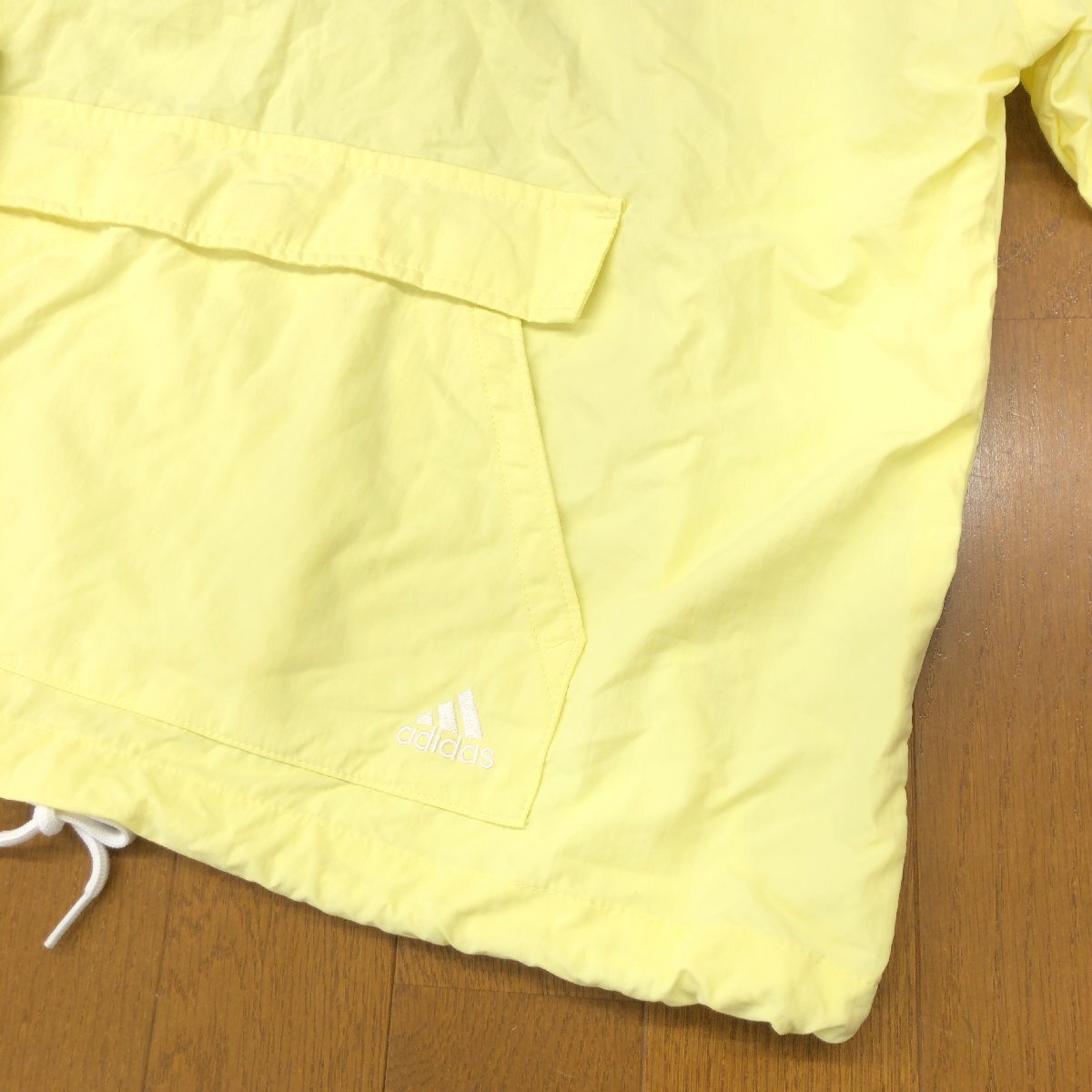 美品 adidas アディダス 定価8,789円 ライトウーブン アノラック クロスジャケット L イエロー ナイロンパーカー 羽織り トレーニング 婦人_画像7