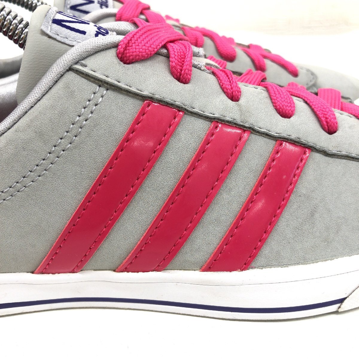 *adidas NEO LABEL Adidas tei Lee QTn задний style low cut спортивные туфли 24cm серый розовый 3 полоса DAILY женский женщина 