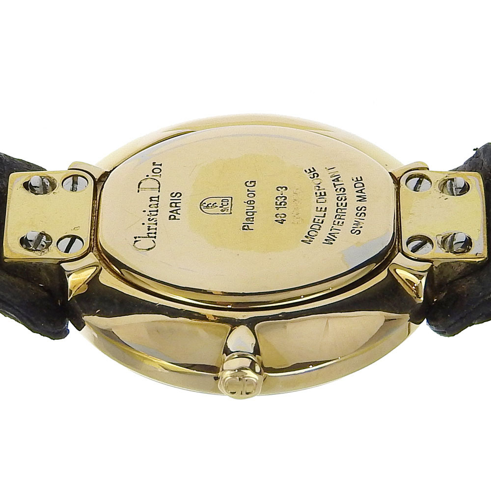 Dior Christian Dior Baki la46153-3 наручные часы позолоченный кварц аналог отображать женский чёрный циферблат [I213024035] б/у 