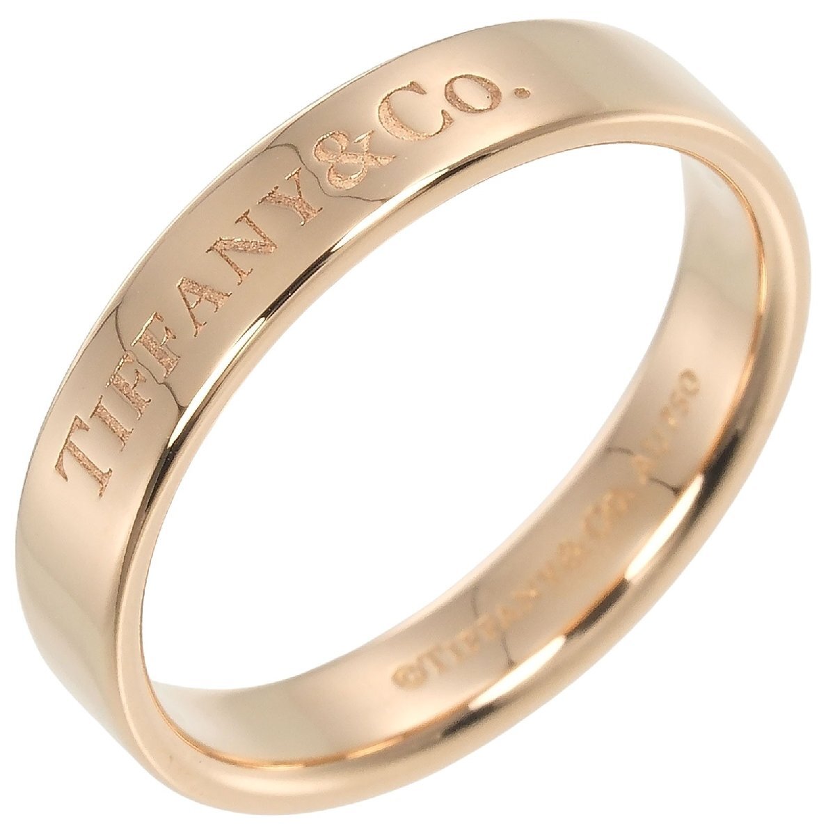 ティファニー TIFFANY&Co. フラットバンド 13.5号 リング 指輪 4mmモデル K18PG ピンクゴールド 約4.5g【I140525015】中古