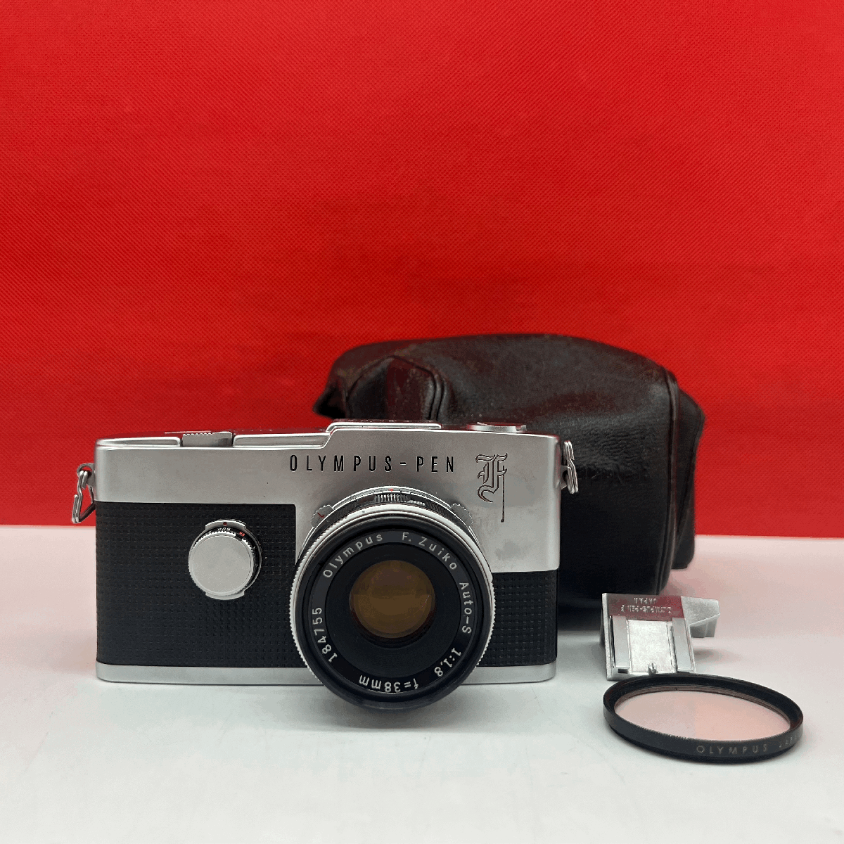?18 OLYMPUS OLYMPUS-PEN PEN-F 一眼レフカメラ フィルムカメラ ボディ F.Zuiko Auto-S F1.8 38mm レンズ 動(dòng)作確認(rèn)済 オリンパス