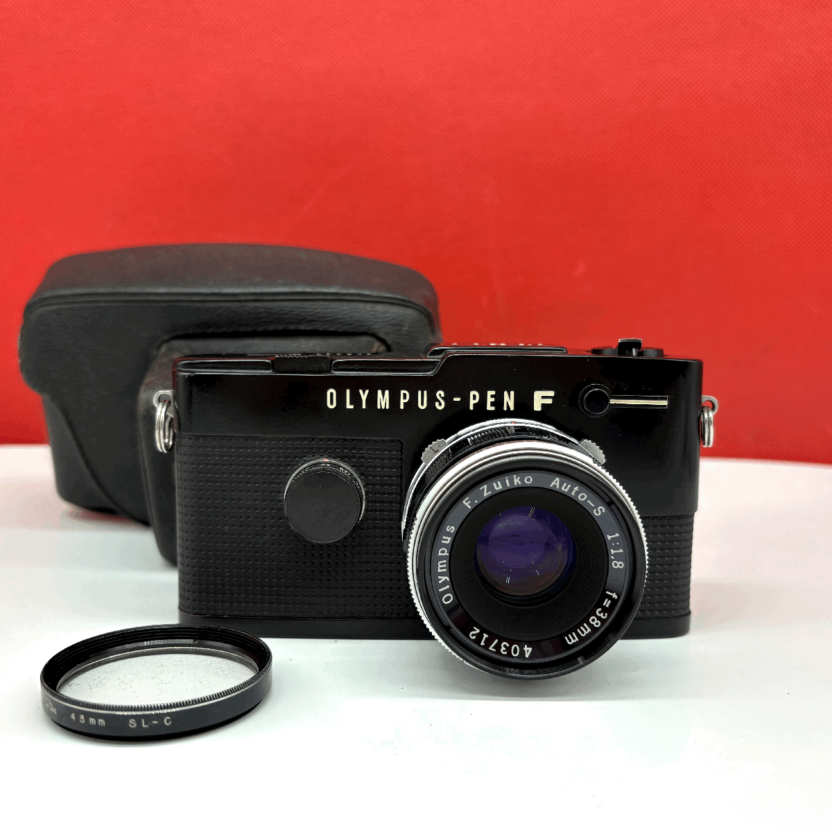 #21 OLYMPUS OLYMPUS-PEN F PEN-FT ブラック フィルムカメラ 一眼レフカメラ ボディ F.Zuiko Auto-S F1.8 38mm レンズ 現(xiàn)狀品 オリンパス