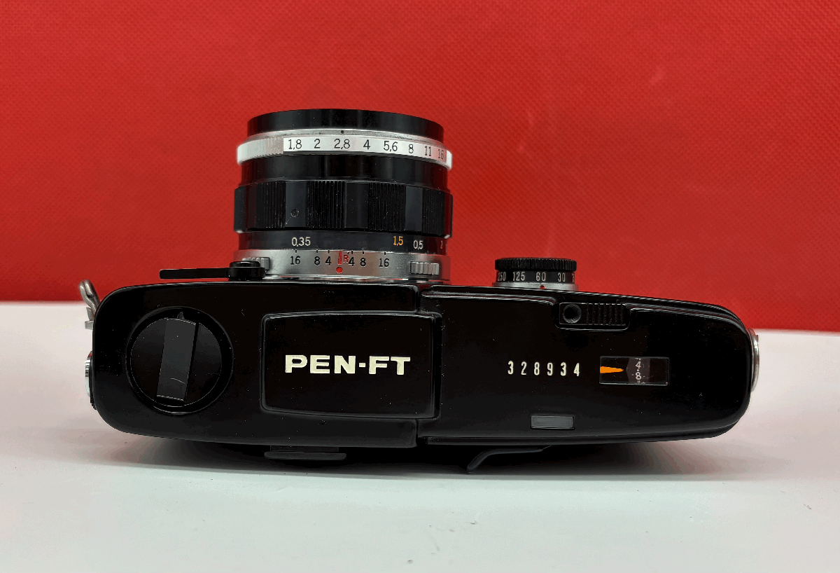 #21 OLYMPUS OLYMPUS-PEN F PEN-FT ブラック フィルムカメラ 一眼レフカメラ ボディ F.Zuiko Auto-S F1.8 38mm レンズ 現(xiàn)狀品 オリンパス