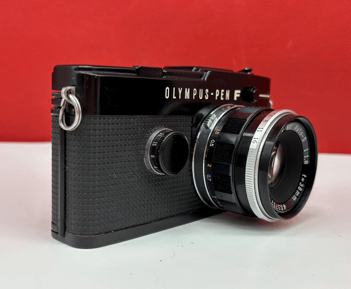 #21 OLYMPUS OLYMPUS-PEN F PEN-FT ブラック フィルムカメラ 一眼レフカメラ ボディ F.Zuiko Auto-S F1.8 38mm レンズ 現(xiàn)狀品 オリンパス
