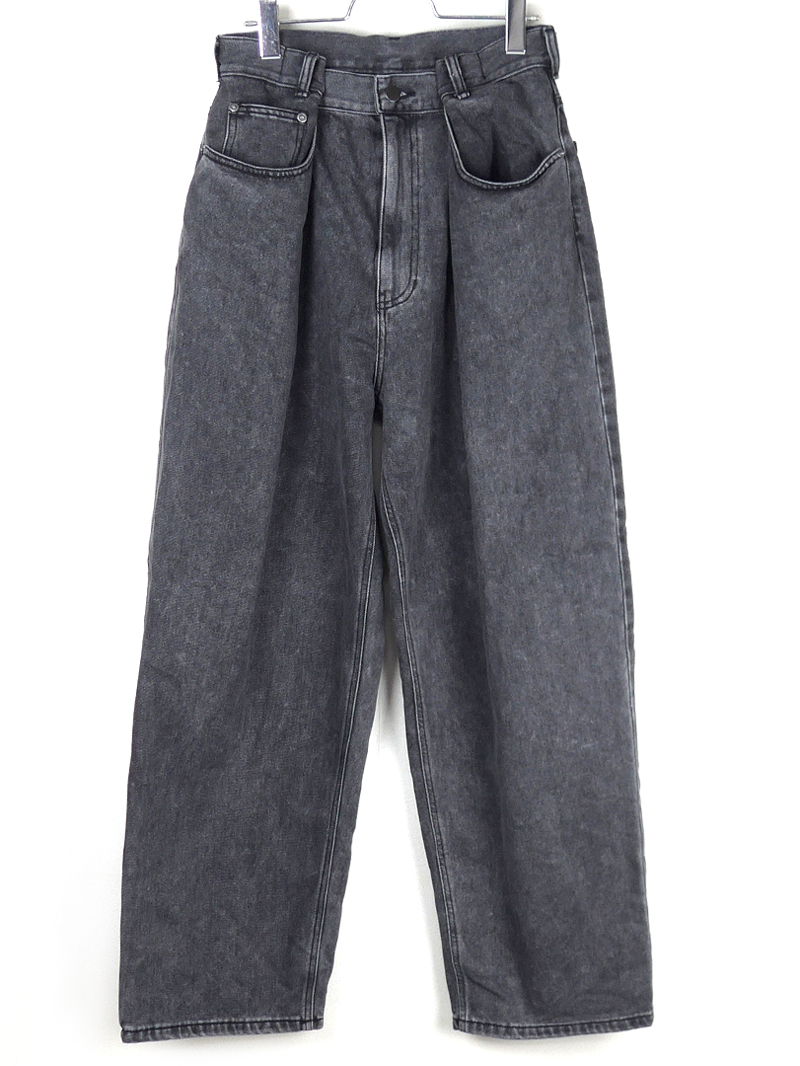 MACHATT マチャット 25SS完売 ウエストタックデニム（ブラック）36 S yori Gypsohila プレミアム デニムパンツ ヴィンテージ加工