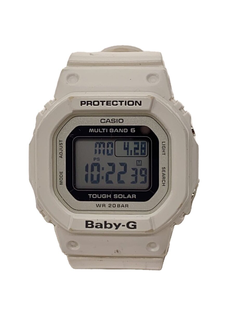 CASIO◆ソーラー腕時(shí)計(jì)_BABY-G/デジタル/ラバー/ブラック/ホワイト/BGD-5650-7JF/