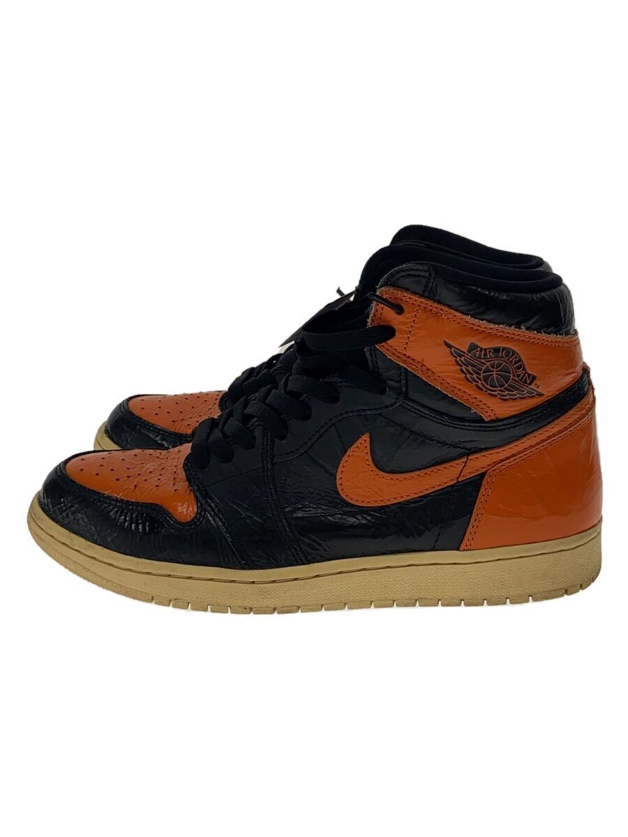 NIKE◆AIR JORDAN 1 RETRO HIGH OG/エアジョーダン1レトロハイ/ブラック/555088-028 27.5cm