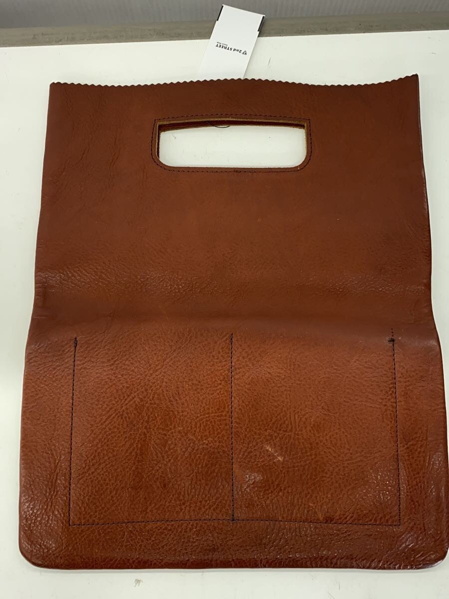 GANZO* клатч / ручная сумочка /2way/ кожа /BRW/ одноцветный / царапина есть