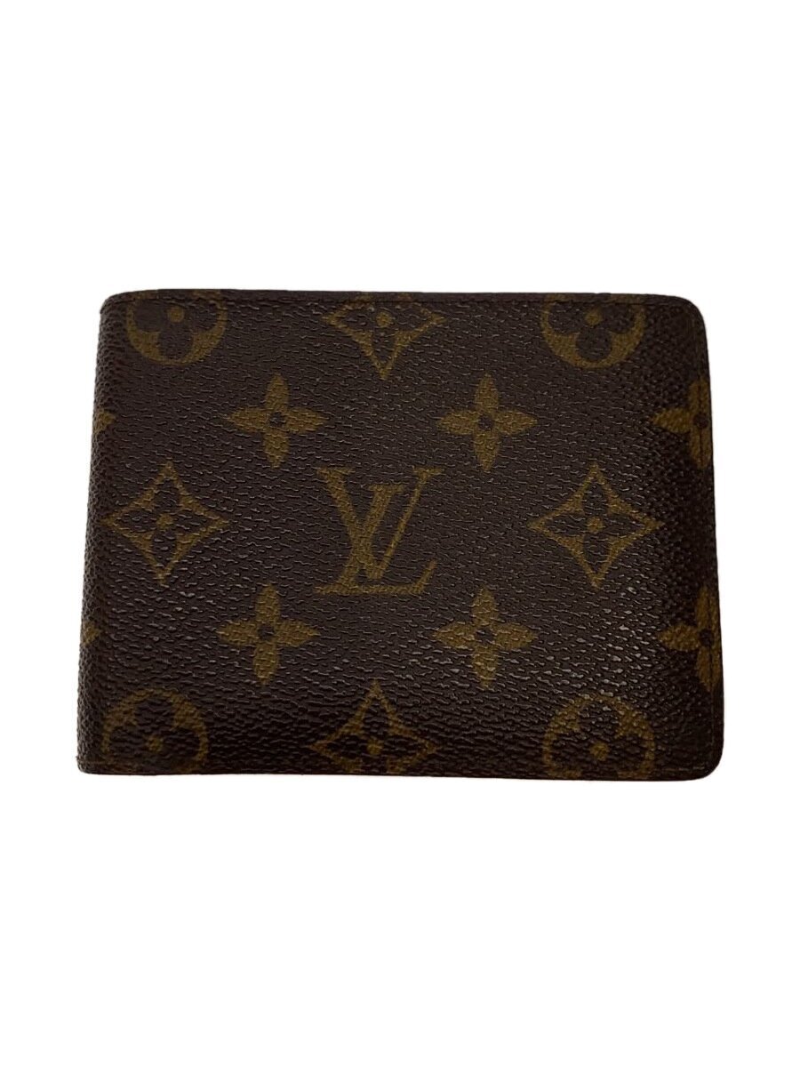 LOUIS VUITTON◆ポルト・フォイユ・ミュルティプル_モノグラム・キャンバス_BRW/PVC/BRW/メンズ