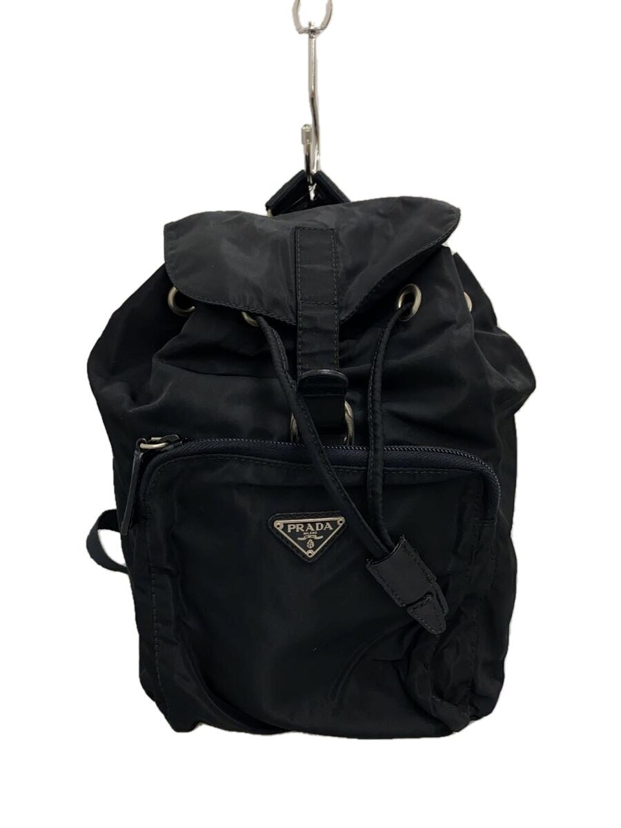 【美品 正規品】プラダ PRADA ミニリュックサック 黒 ナイロン 三角ロゴ PRADA◇リュック/ブラック/ミニリュック/バックパック/三角ロゴ