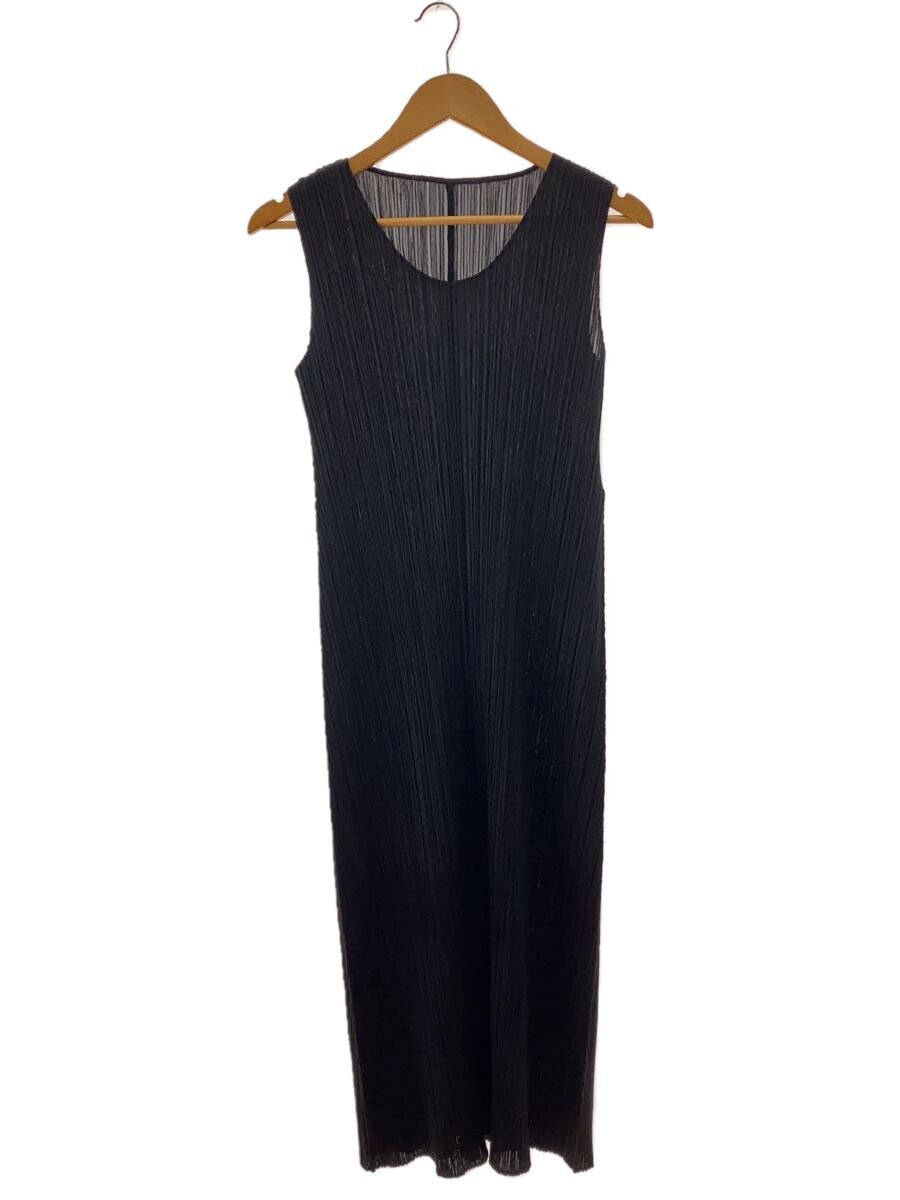 ISSEY MIYAKE◆ノースリーブワンピース/M/レーヨン/BLK/IM81-JH503 ISSEY MIYAKE◆ノースリーブワンピース/M/レーヨン/BLK/IM81-JH503