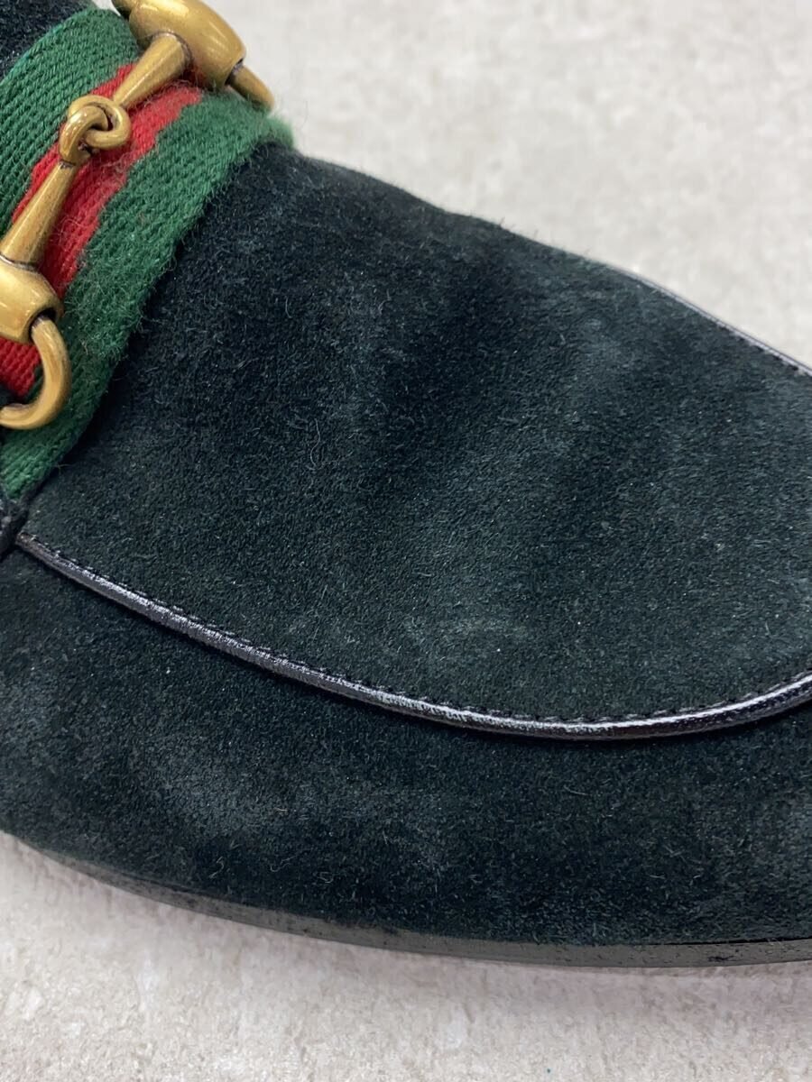 GUCCI◆ウェブ付きシェリーラインホースビットローファー/ローファー/US7/BLK/スウェード/581513//