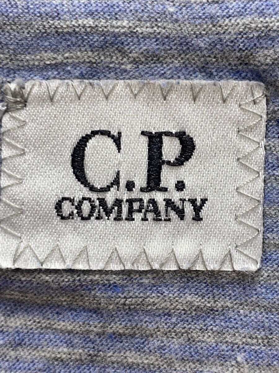 C.P.COMPANY◆ポロシャツ/L/コットン/GRY/ボーダー/CPU0223 000721//