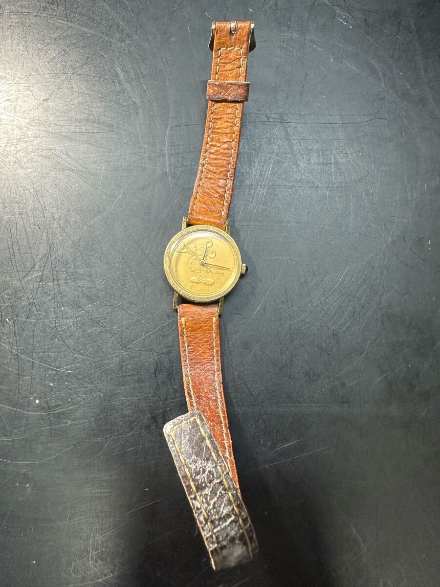 SEIKO　セイコー　Y481-0641　ALBA　アルバ　ディズニー　ミッキー　クオーツ　アナログ　ラウンド　 ゴールド　NS00735