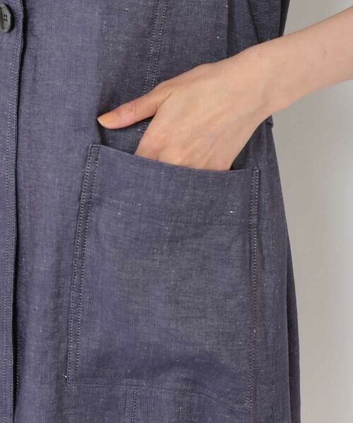 28,600円★ヒロコビス【洗える】シャンブレー?ロングジレ　ネイビー　L　11號　HIROKO KOSHINO　ヒロココシノ
