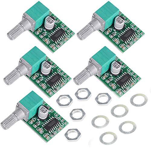 VKLSVAN 5個 PAM8403 2X3Wミニ 5V デジタル アンプ基板 USB 電源 オーディオ アンプ モジュ