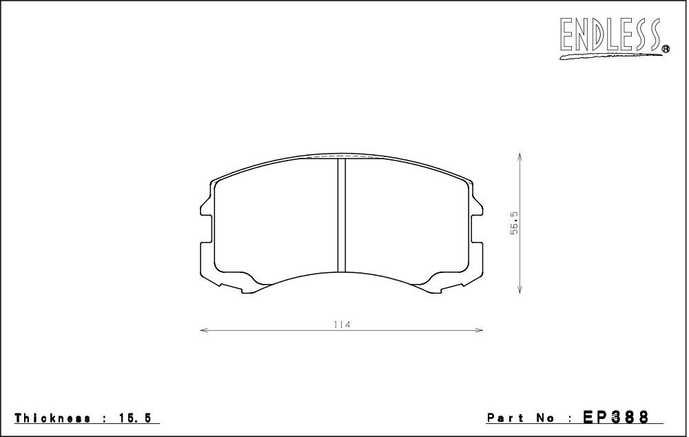 ENDLESS エンドレス ブレーキパッド CC-Rg フロント用 ランサーセディア CS2A CS5A H12.5～H15.2 リアドラム EP388