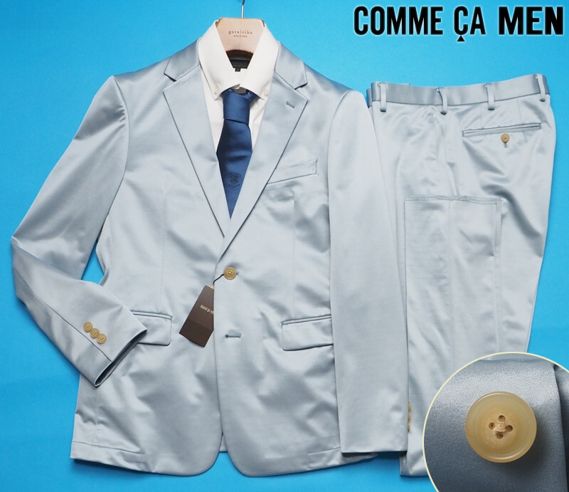 新品 COMME CA MEN コムサメン【Japan Made】ナイロンフーデッド半袖Tシャツ 05ブラック Mサイズ 42TY17 定価17，600円 新品 COMME CA MEN コムサメン 日本製 グラデーションプリントショート