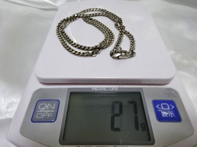 プラチナ/PtGC 刻印/JAPAN MADE/日本制/喜平ネックレス/ゲルマニウム？チェーン/総重量27g/約55㎝/メンズ/レディース/アクセサリー