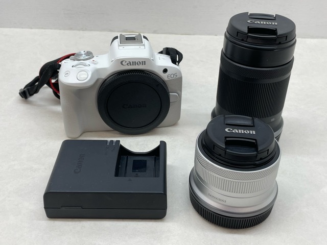 165☆N062★CANON EOS R50 ダブルズームキット 55-210mm 18-45mm 動作確認OK キャノン ★