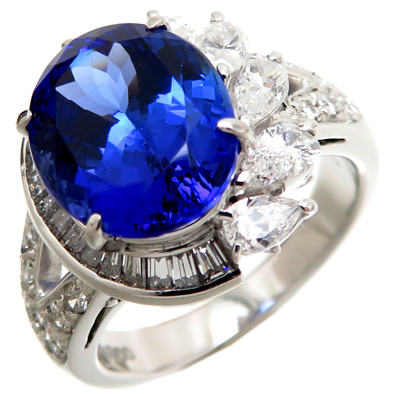 ［銀座店］Non Brand ノンブランド Pt900 3.93ct タンザナイト リング?指輪 Pt900プラチナ 10號(hào) レディース DH77494