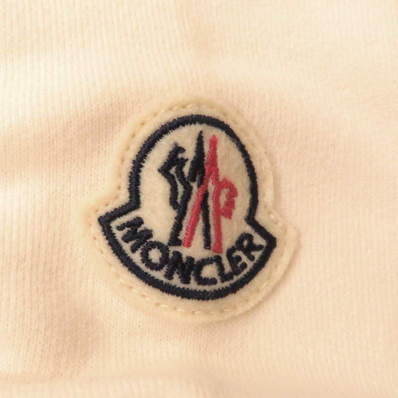 ［飯能本店］MONCLER モンクレール ※タバコ臭あり #L 2025年 春夏新作 スウェット コットン ホワイトアイボリー DH87340