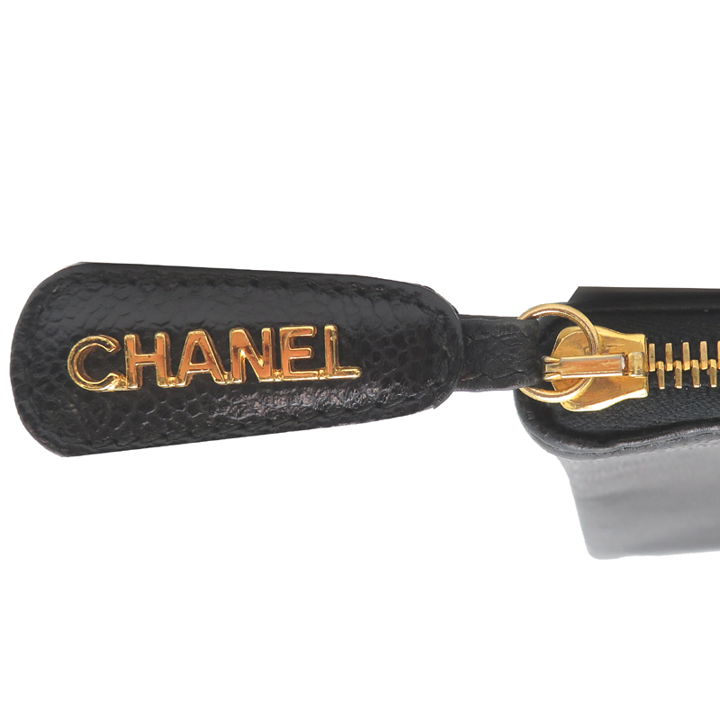 ［飯能本店］CHANEL シャネル ココマーク PC ケース クラッチバッグ キャビアスキン ブラック系 レディース?メンズ DH87435