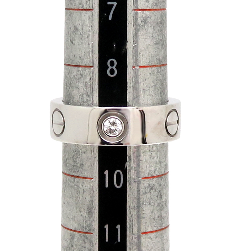 ［飯能本店］CARTIER カルティエ #49 ラブ ハーフ ダイヤモンド B4032500 リング?指輪 750ホワイトゴールド 9號 レディース DH87375